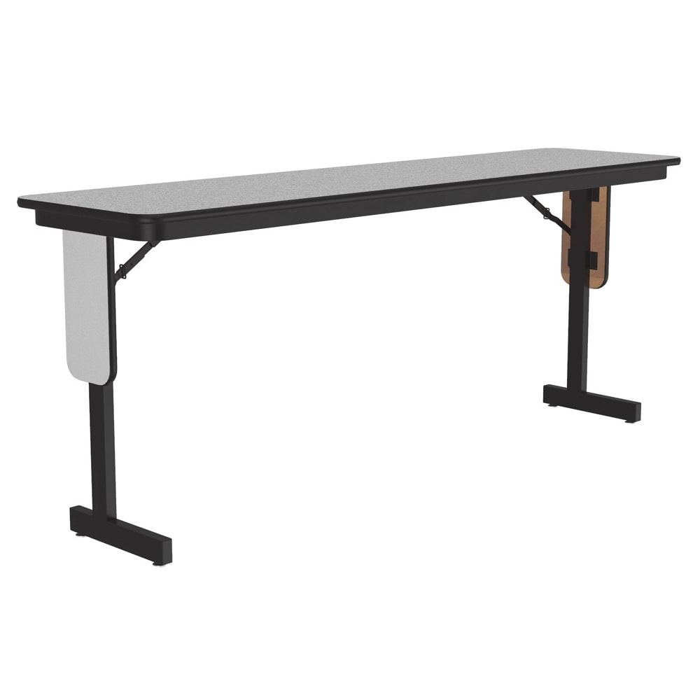 228-SP1896PX15 18 x 96" Panel Leg Seminar and Training Table, 29" H, Gray Granite/Black