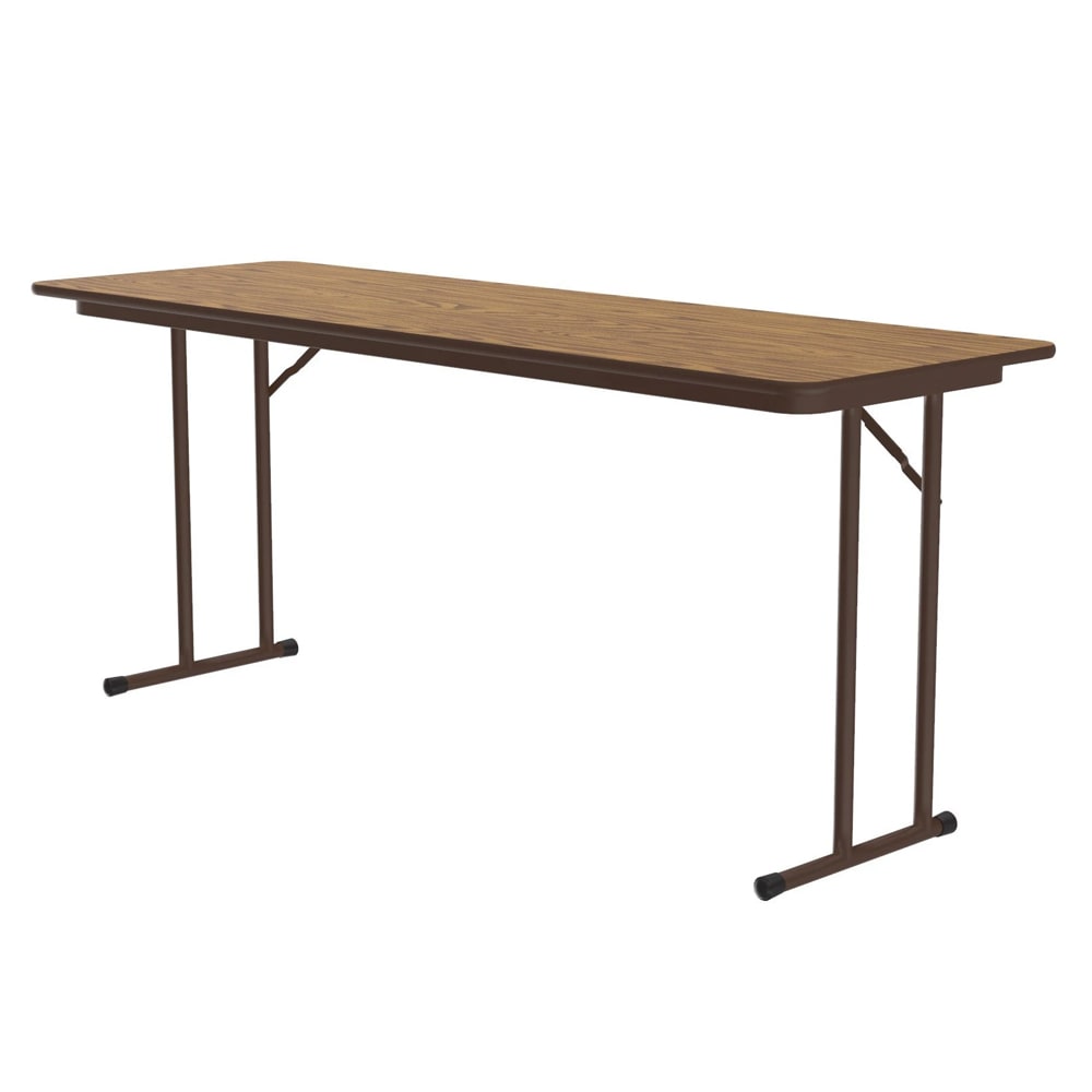 228-ST2472PX06 Off Set Leg Seminar Table w/  3/4" High Pressure Top, 24 x 72", Oak