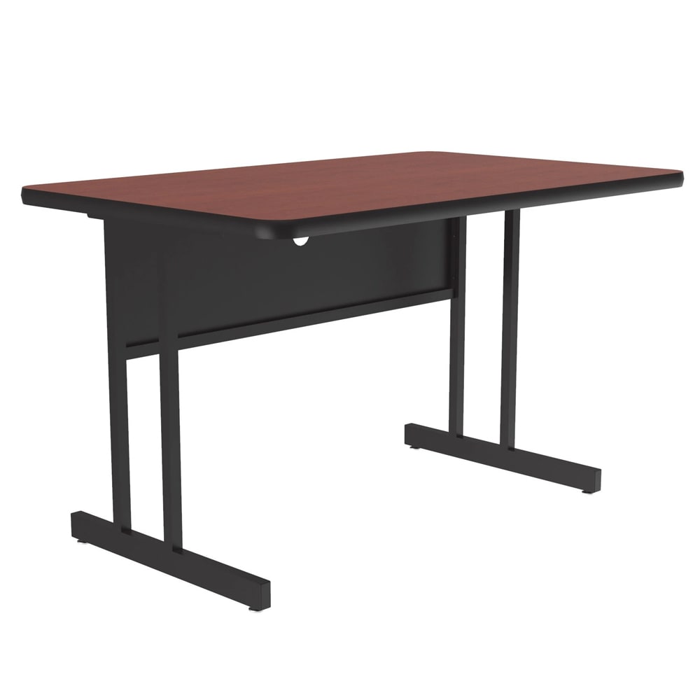 228-WS304821 Rectangular Desk Height Work Station, 48"W x 30"D - Cherry/Black T-Mold