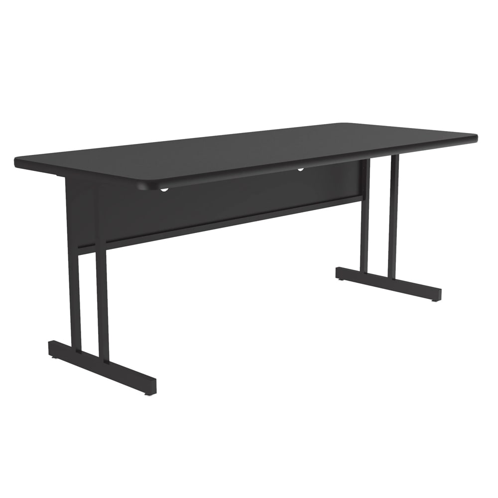 228-WS307207 Rectangular Desk Height Work Station, 72"W x 30"D - Black Granite/Black T-...