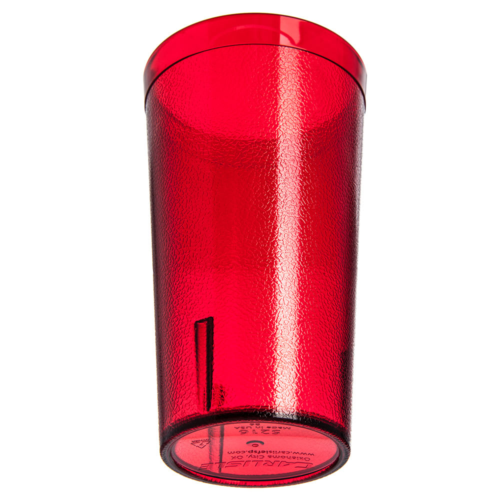 028-5216R 16 oz Ruby Textured Plastic Tumbler
