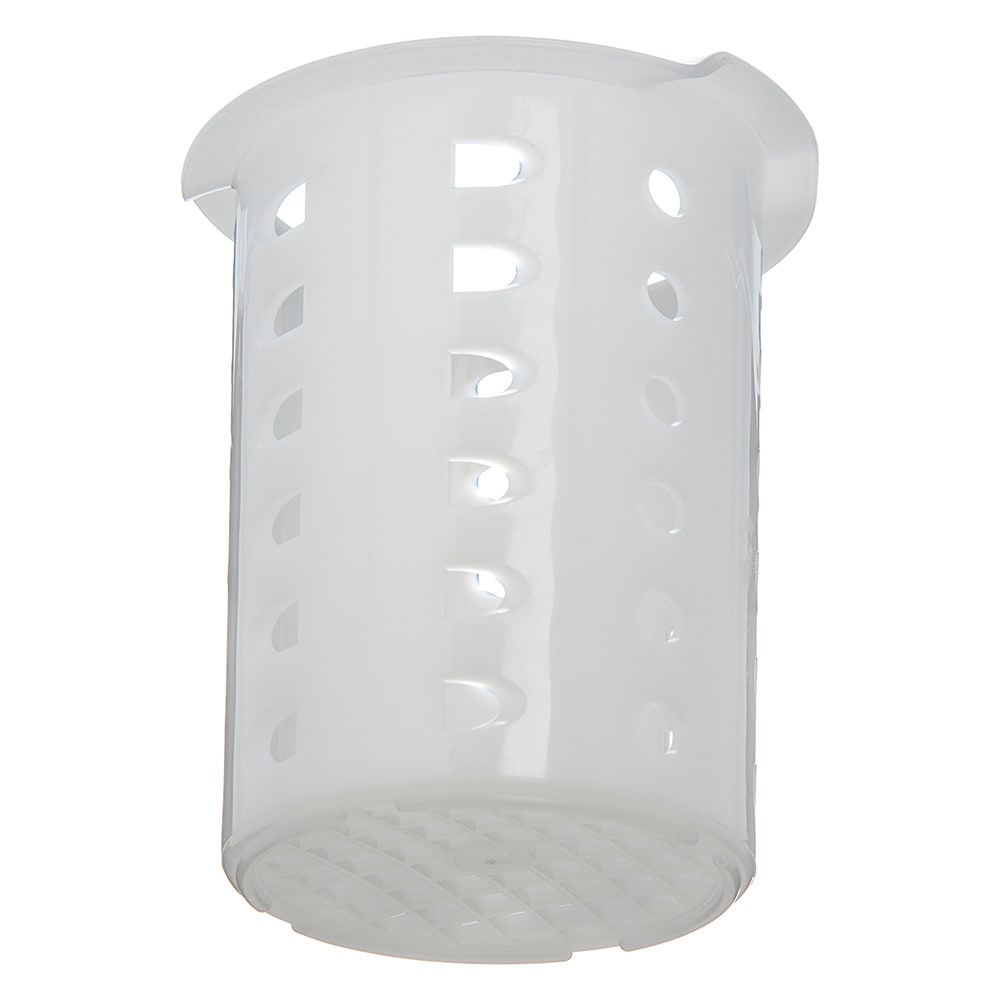 028-C35P02 3 17/2575" Flatware Cylinder w/ Mesh Bottom, Polypropylene, White