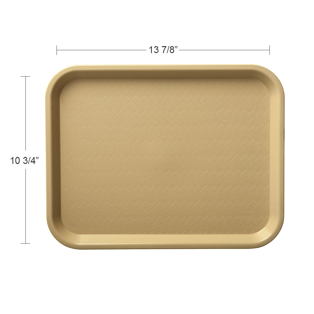 028-CT1014BE Plastic Cafeteria Tray - 13 4/5"L x 10 3/4"W, Beige