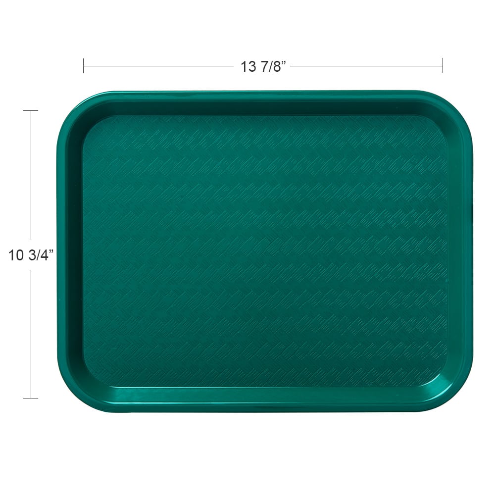 028-CT1014T Plastic Cafeteria Tray - 13 4/5"L x 10 3/4"W, Teal