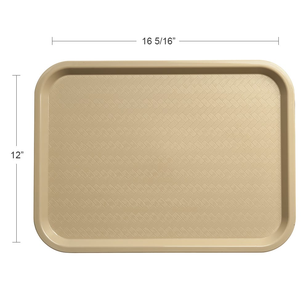 028-CT1216BE Plastic Cafeteria Tray - 16 3/10" L x 12"W, Beige