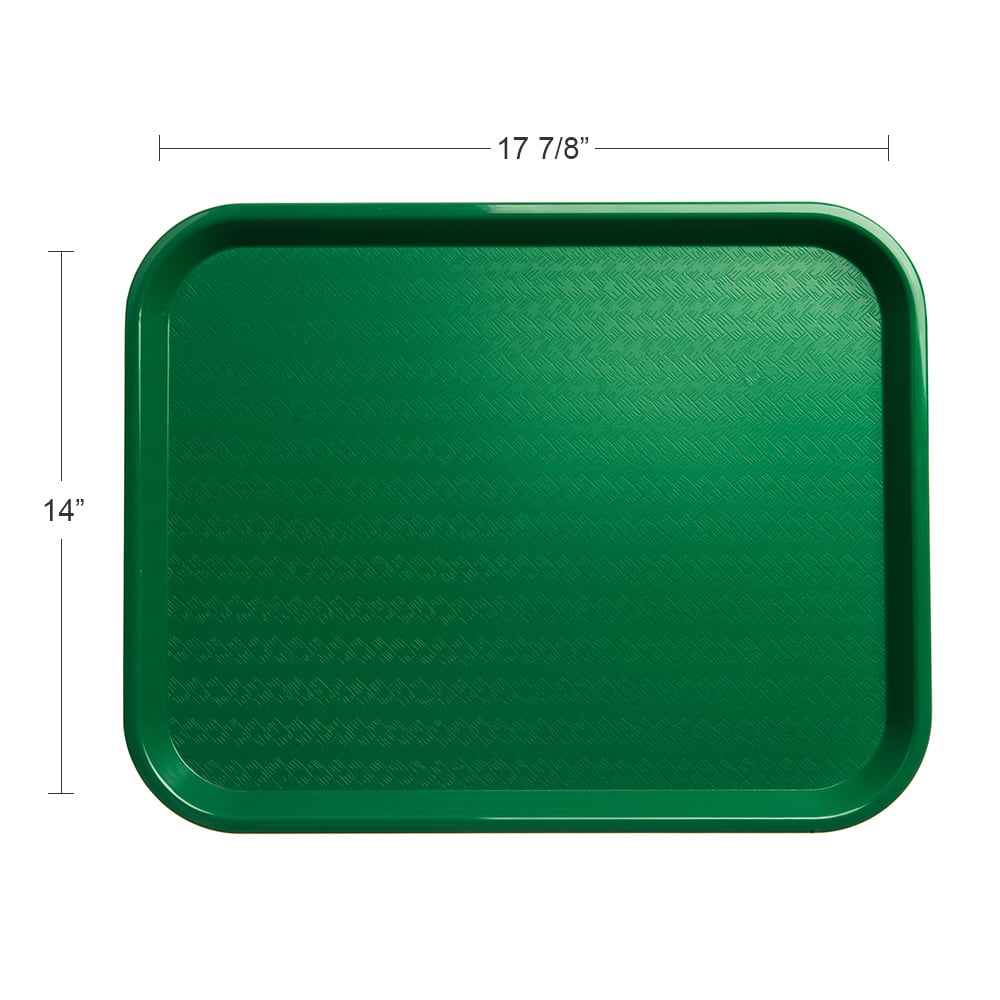 028-CT1418GR Plastic Cafeteria Tray - 17 4/5"L x 14"W, Green