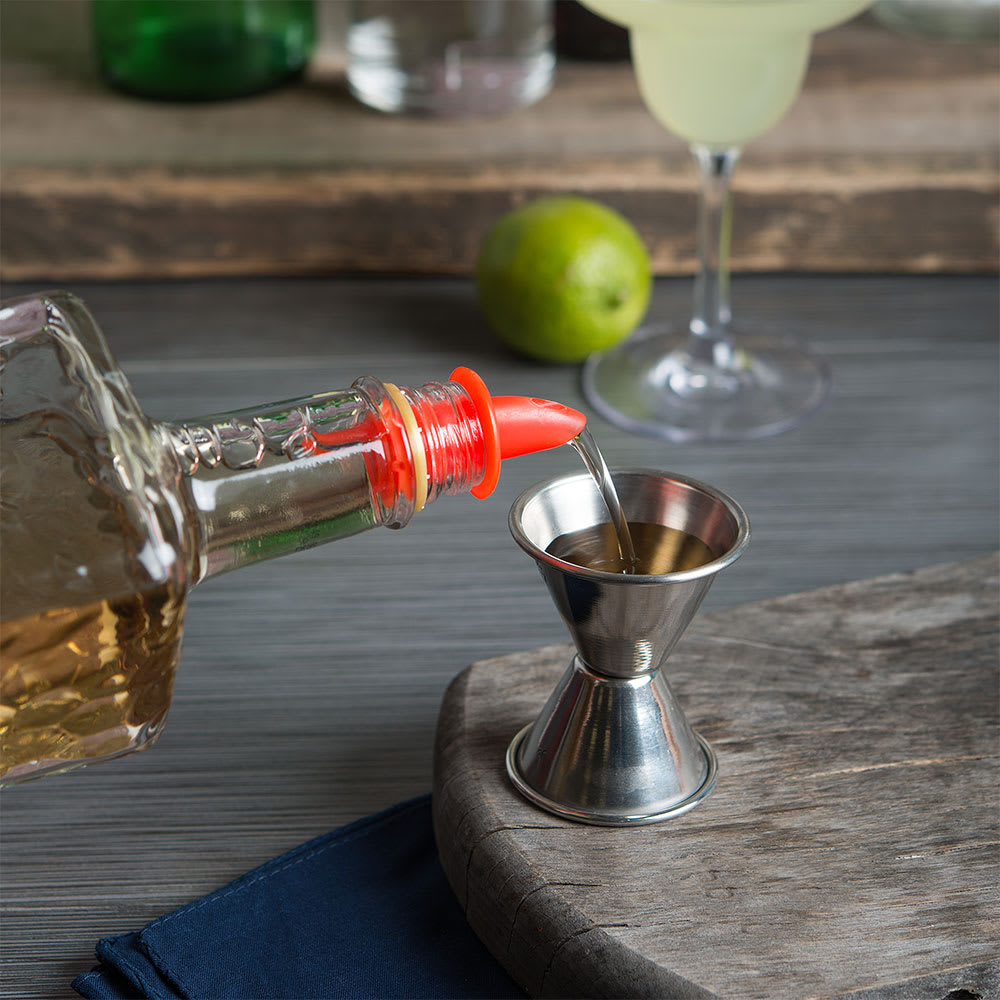 028-OP30500 Free Flow Liquor Pourer - Flourescent Red