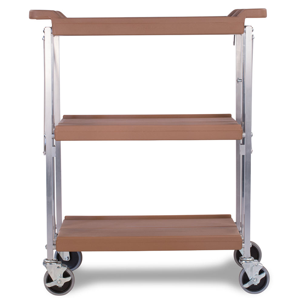 028-SBC1521T 3-Level Polymer Utility Cart w/ 350-lb Capacity, Flat Ledges