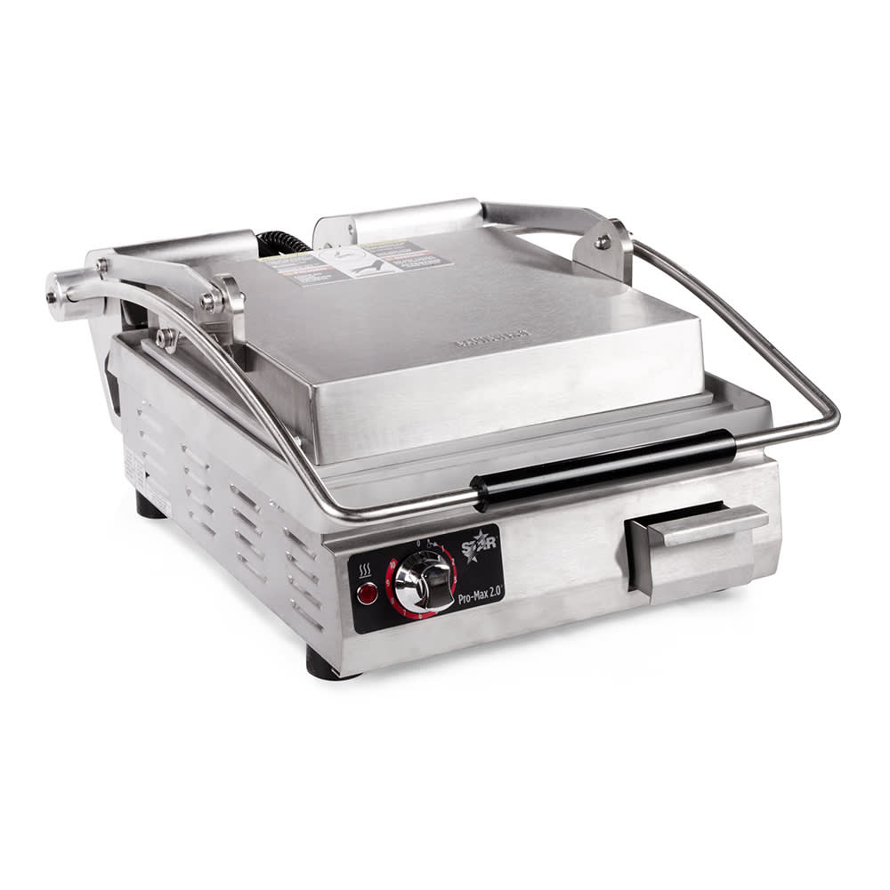 Galaxy P65SG Single Panini Grill w/ Grooved & Smooth Plates