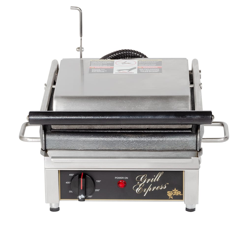 Grill Express GX10IG Sandwich Grill – 10″ Wide – Grooved Platens – 120V -  Star Manufacturing