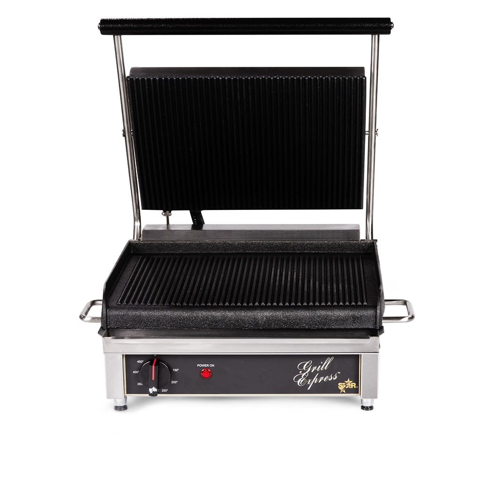 Grill Express GX10IG Sandwich Grill – 10″ Wide – Grooved Platens – 120V -  Star Manufacturing