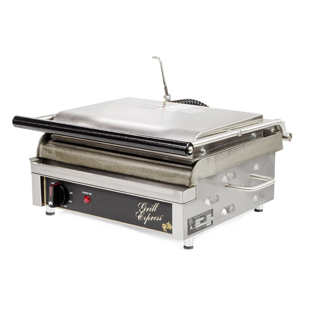 Grill Express GX10IG Sandwich Grill – 10″ Wide – Grooved Platens – 120V -  Star Manufacturing