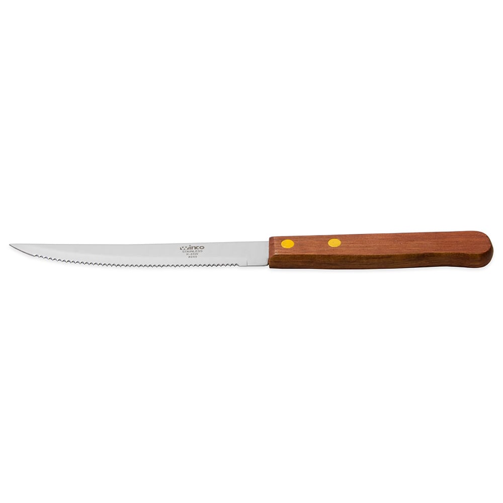 C.A.C. KWSK-40, 4-inch Stainless Steel Pointed Tip Steak Knife with Wooden  Handle