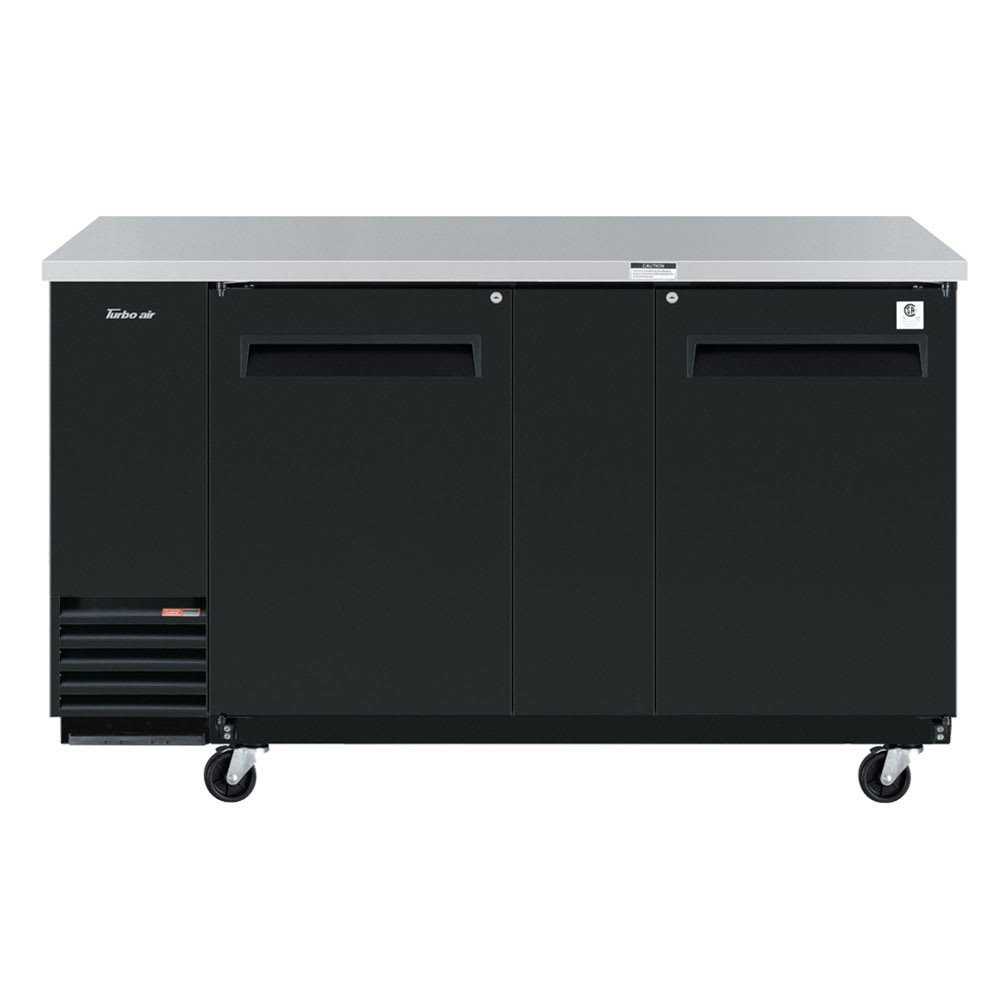 083-TBB3SBN6 69" Bar Refrigerator - 2 Swinging Solid Doors, Black, 115v
