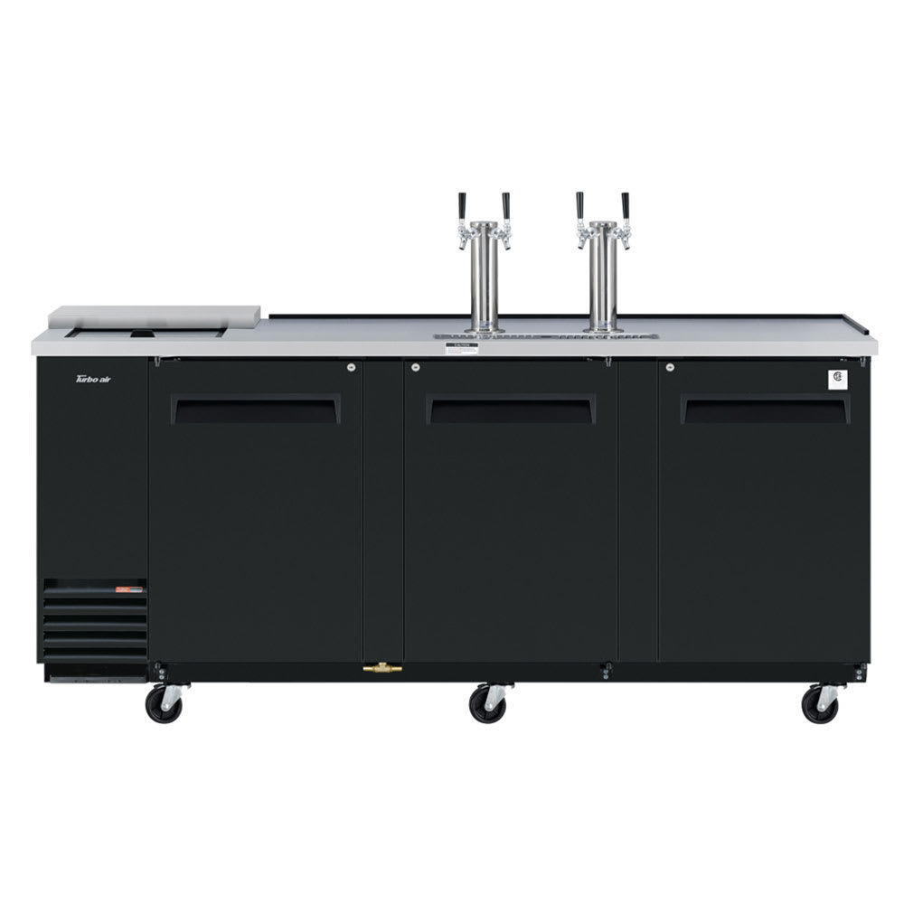 083-TCB4SBN 90 3/8" Draft Beer System w/ (4) Keg Capacity - (2) Columns, Black, 115v