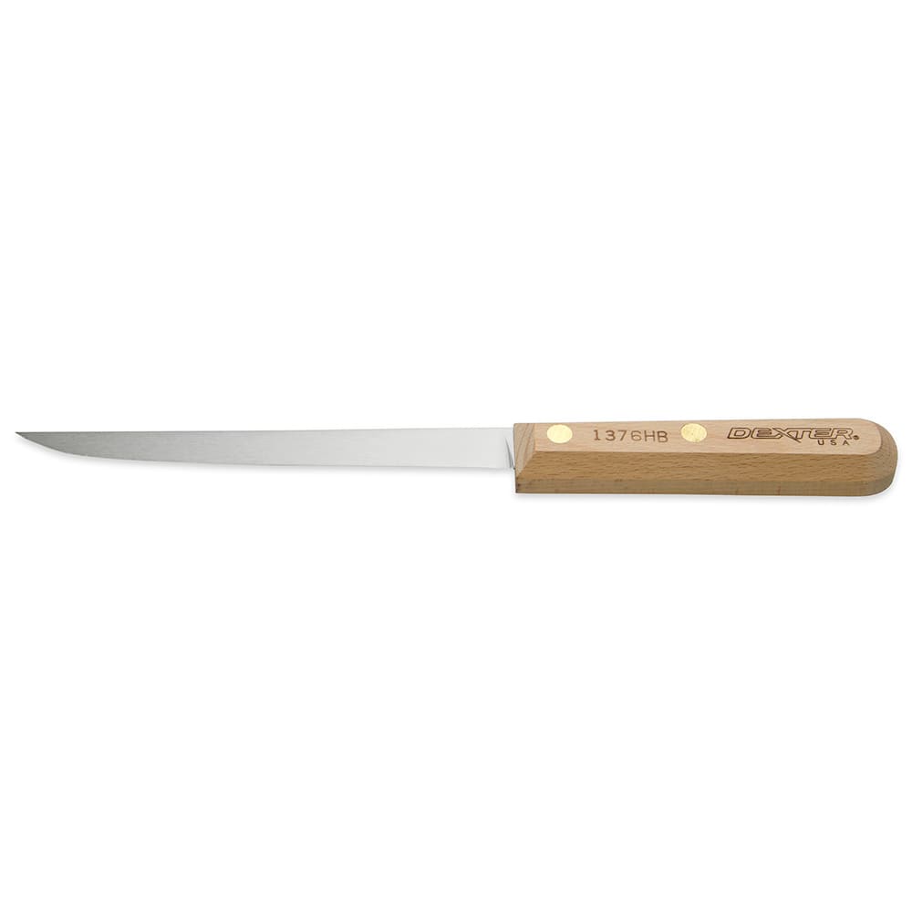 Vtg 10 1/2 Dexter 1376N Fillet Fishing Boning Knife Wood Handle 5 3/4  Blade