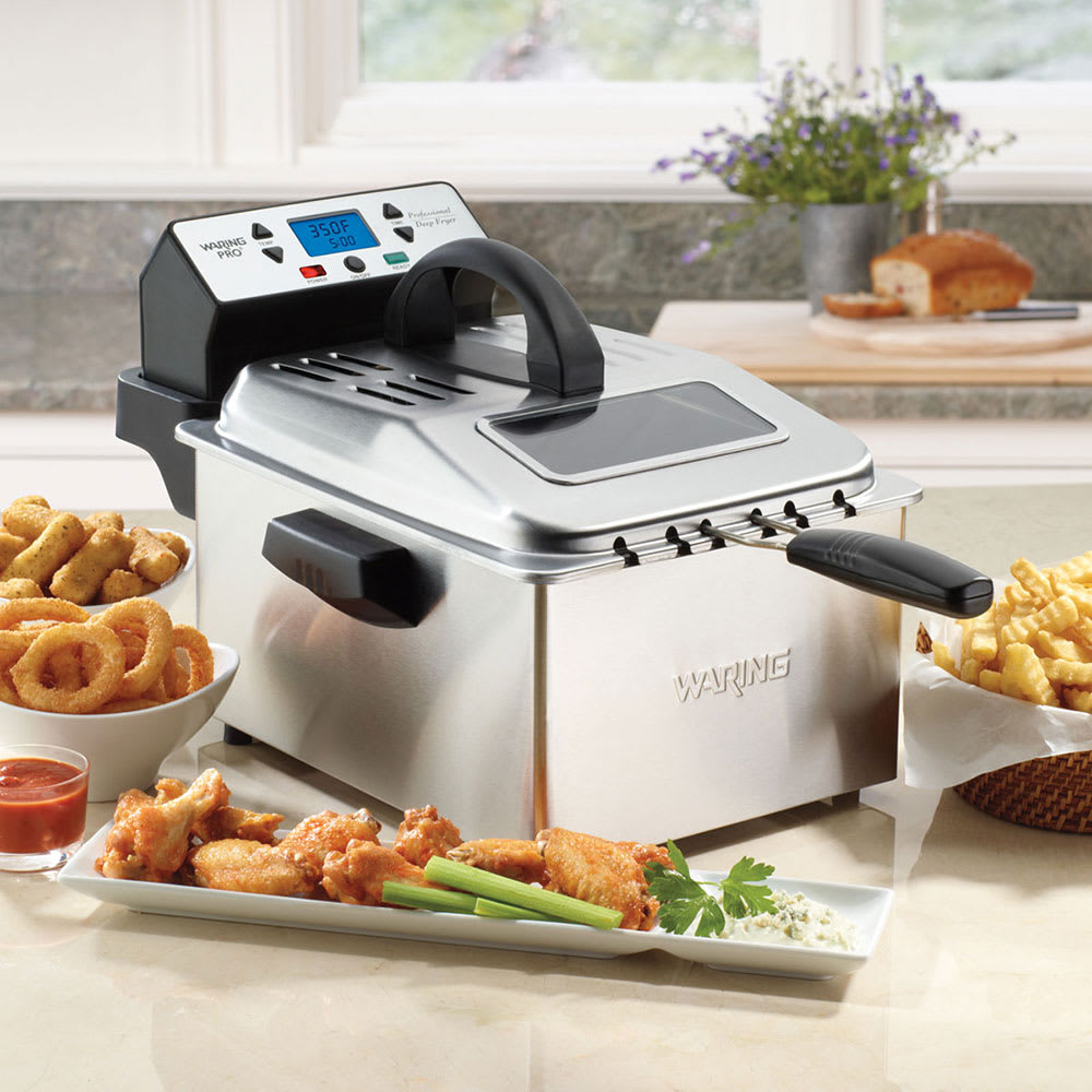 Waring DF280 Digital Deep Fryer w/ Removable Oil Container & Timer, 2.3