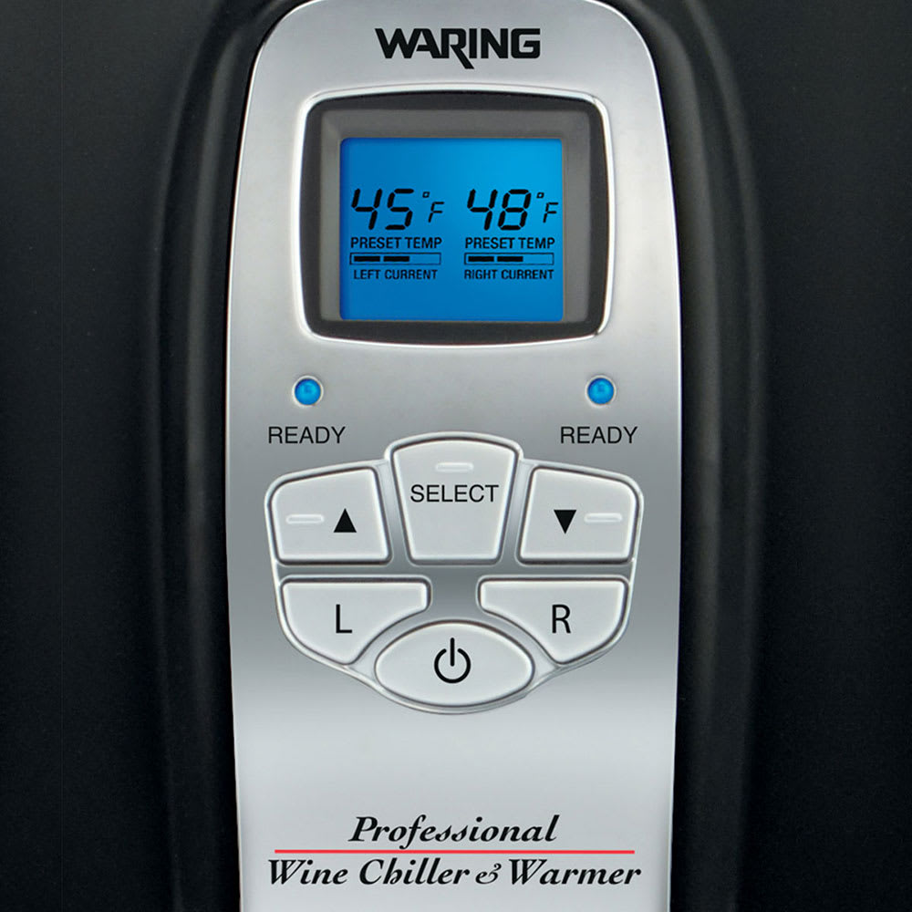 Waring PC200 Double Wine Chiller/Warmer, Dual Library Settings, Black