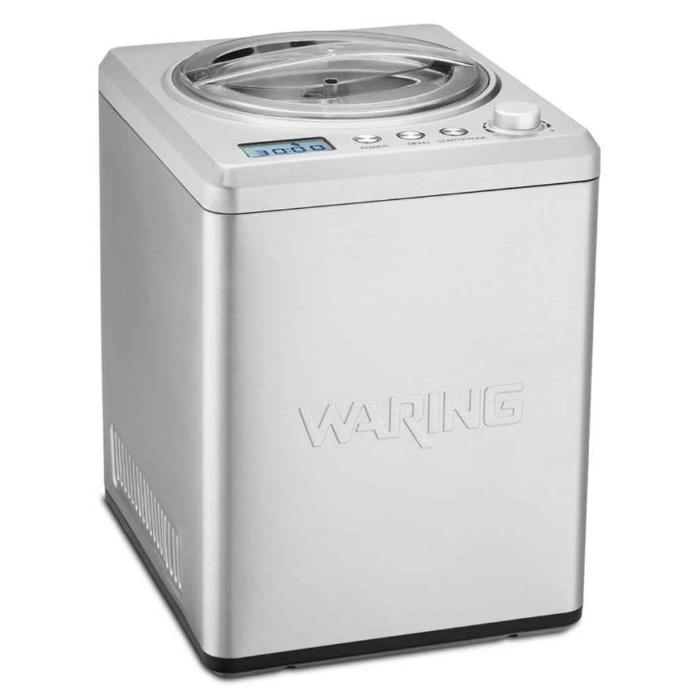 Waring WCIC25 2 1/2 qt Electric Ice Cream Maker Stainless Steel, 120v