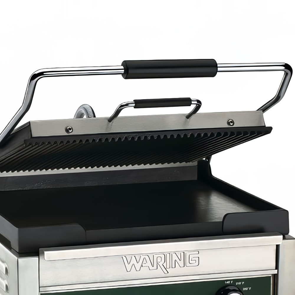 Waring WDG250 Double Commercial Panini Press w Cast Iron Grooved