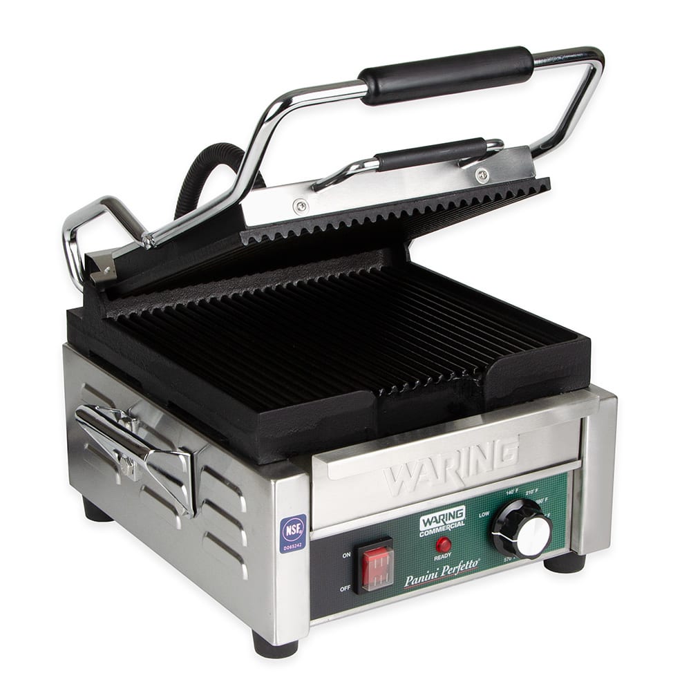 Waring 7.75'' Electric Grill Sandwich Maker & Panini Press with Lid
