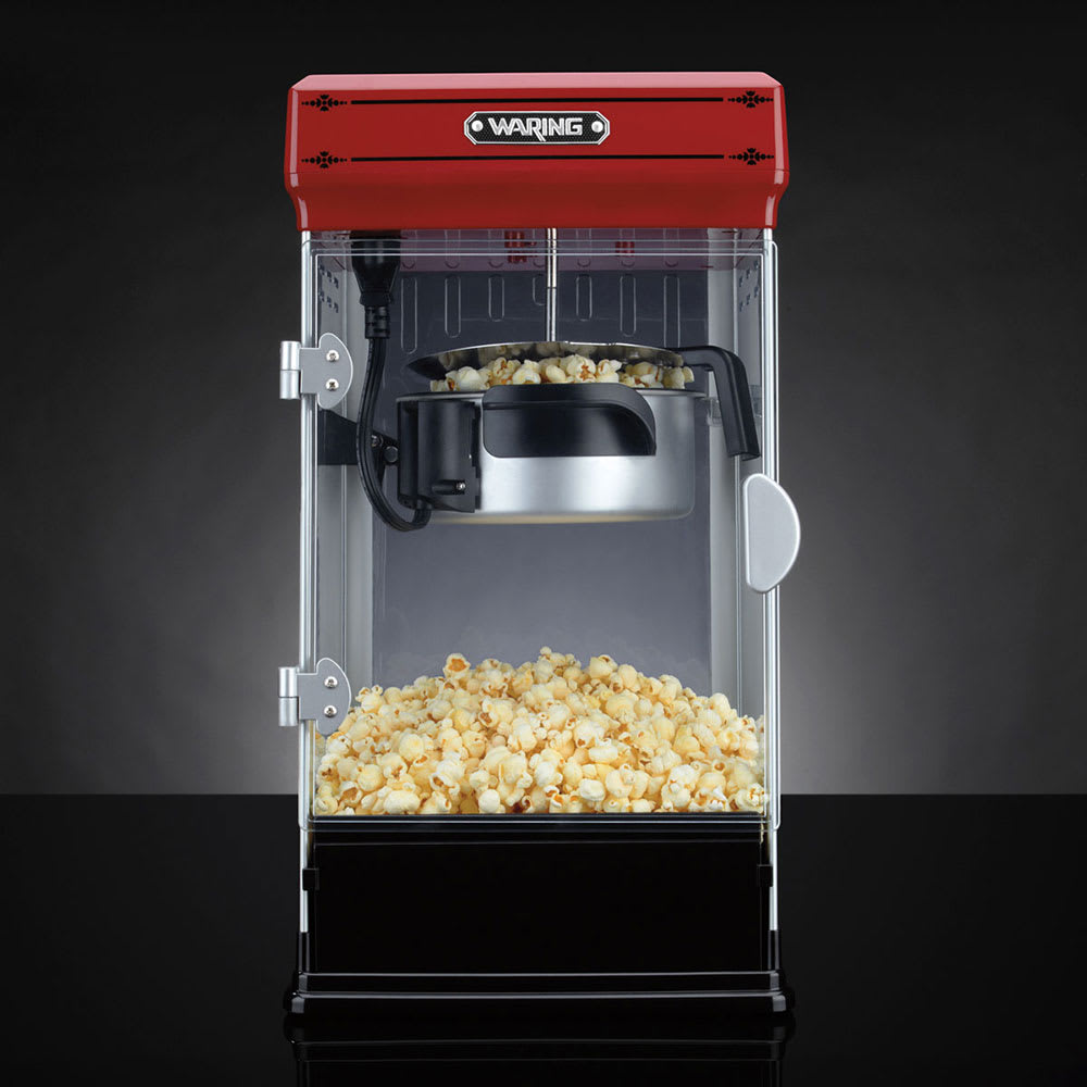 Waring WPM28 Classic Kettle Popcorn Maker Yields 10Cups Popped Corn, 120v