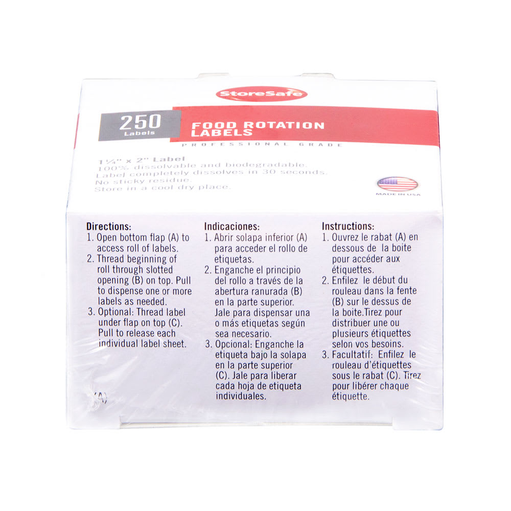 Cambro 1252SLINB250 StoreSafe Food Rotation Labels, Blanks, 1 1/4 x 2