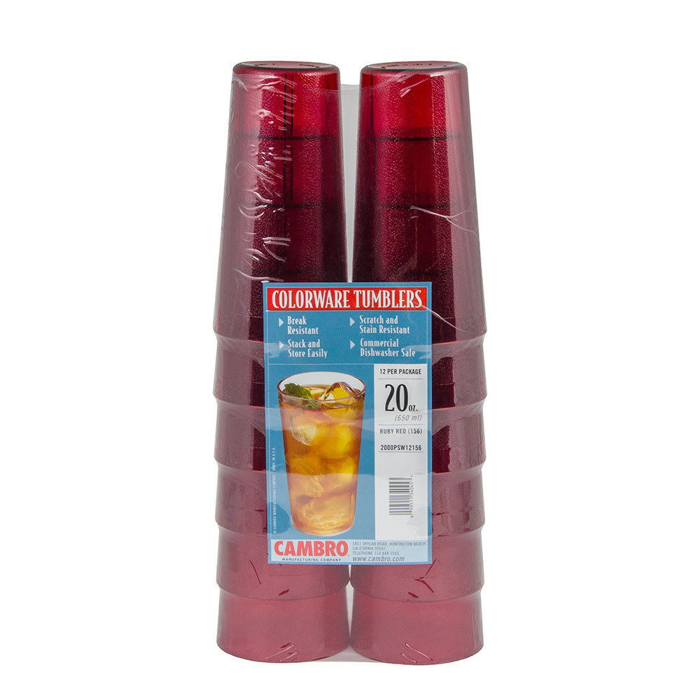 144-2000PSW12156 Colorware Tumbler, SAN, 20 oz., Ruby Red
