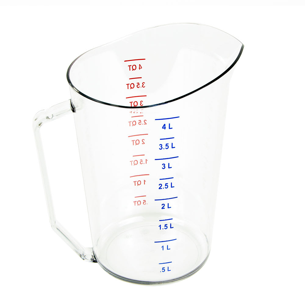 Cambro 400MCH150 4 qt High Heat Measuring Cup - Plastic, Amber
