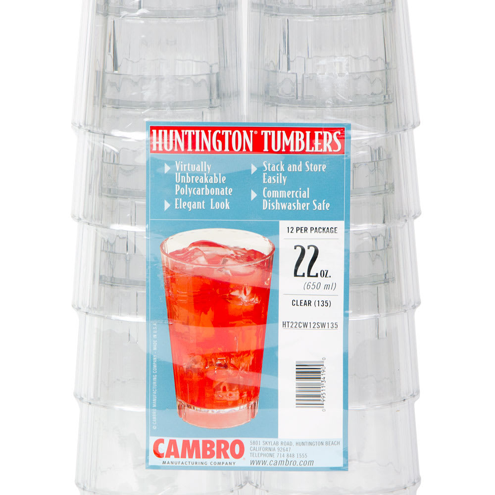 144-HT22CW12SW135 Huntington Tumbler, 22 oz., Polycarbonate, Clear