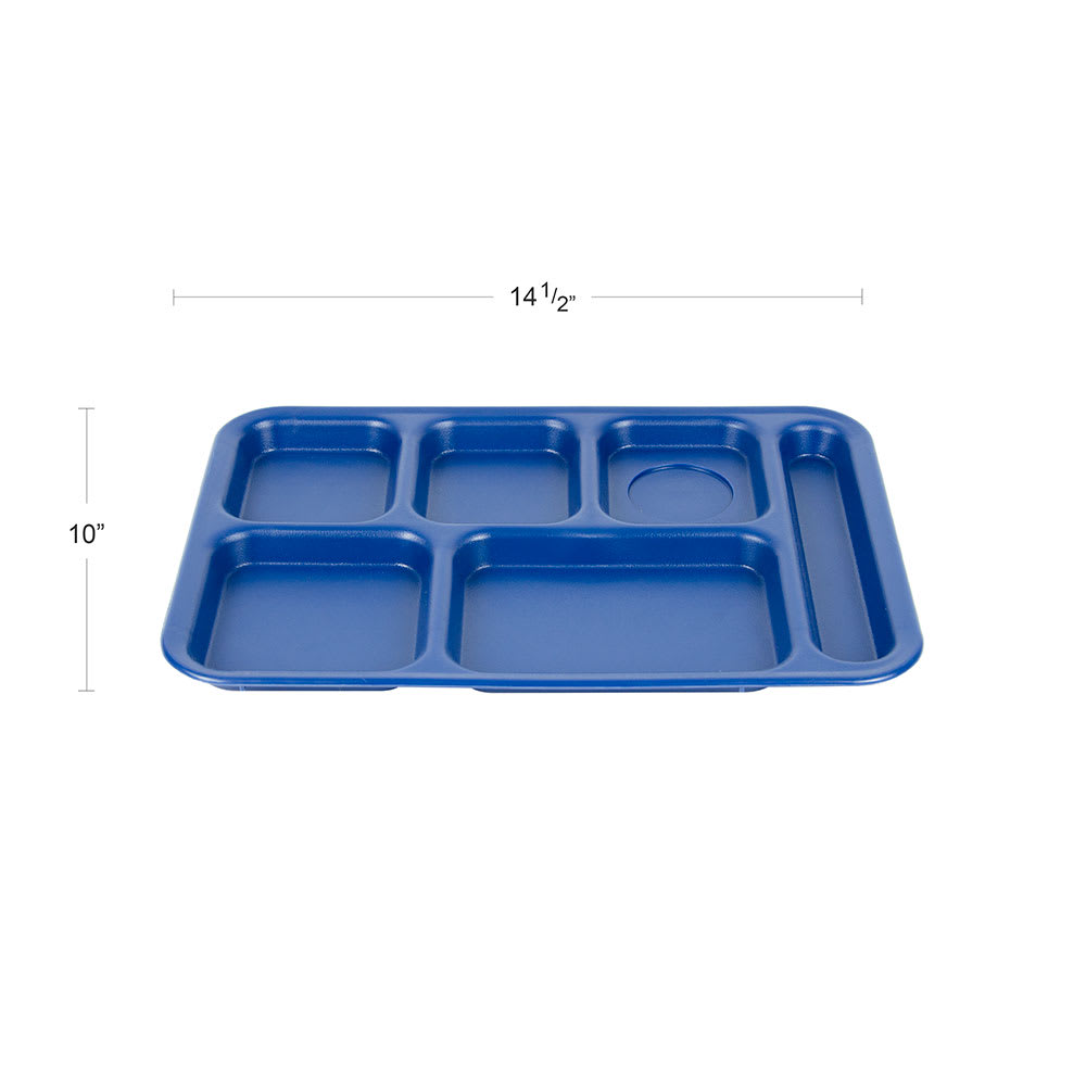 Translucent Blue, 2×2 Polycarbonate 6-Compartment Cafeteria Trays 24/PK –  DEI Equipment