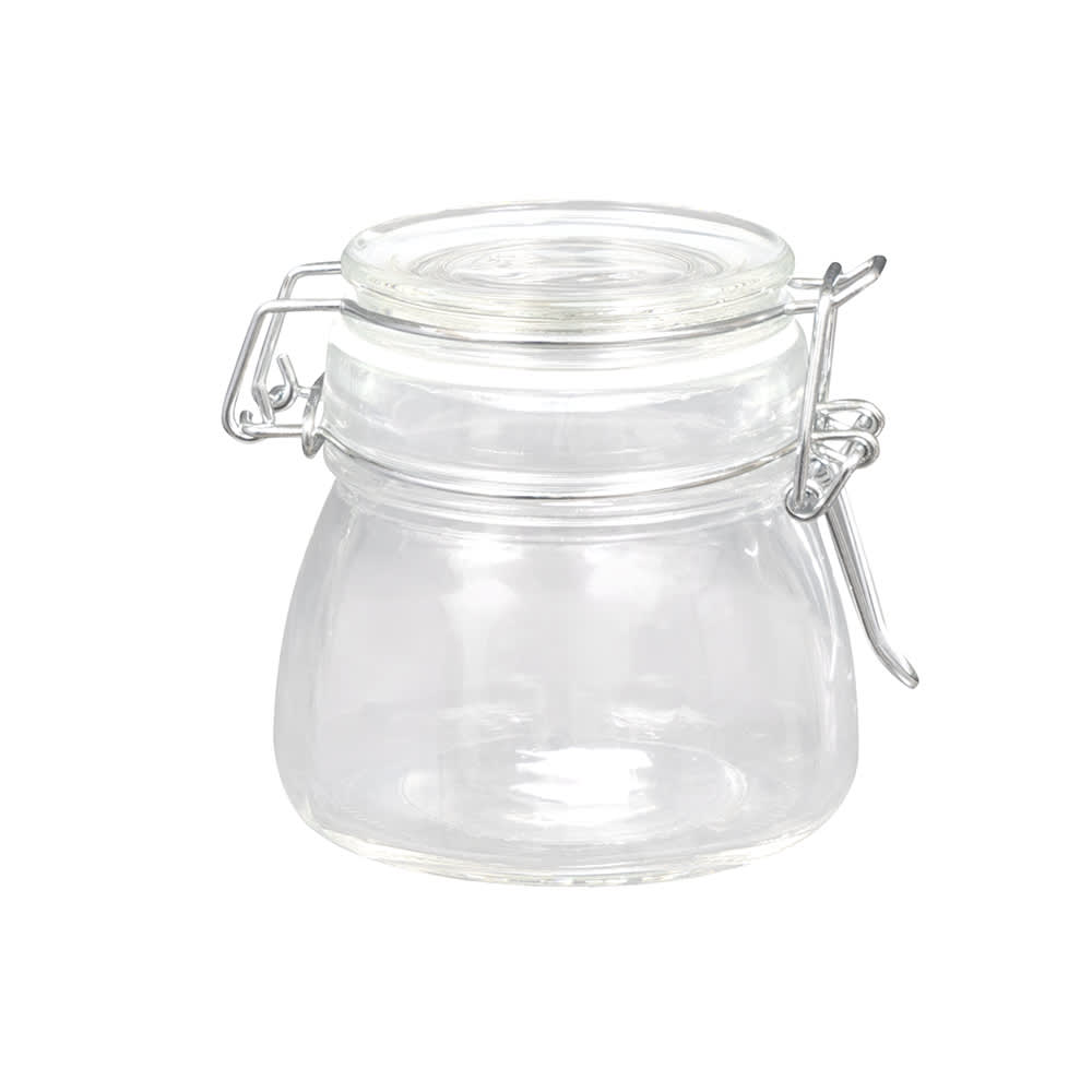 Clear Glass Tilted Cookie Jar, Small, 5-Inch – Homeford