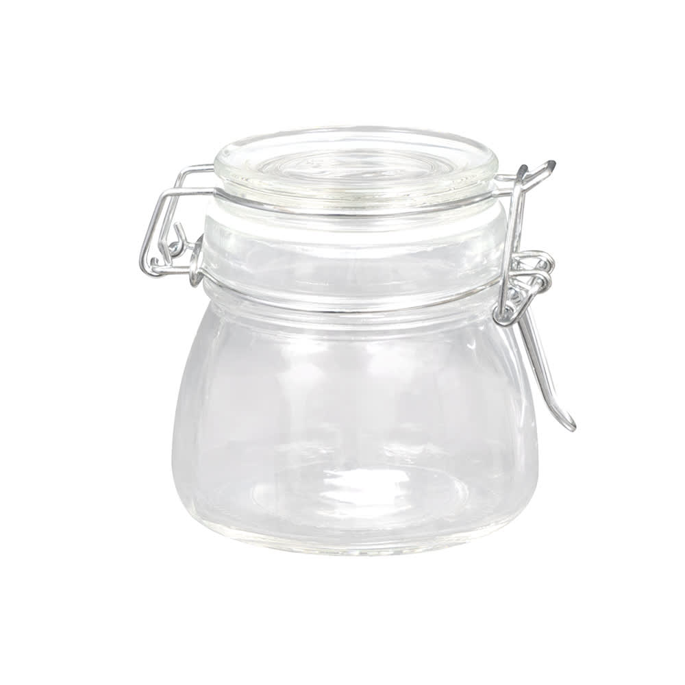 Glass Apothecary Jar With Lid, 5Dia