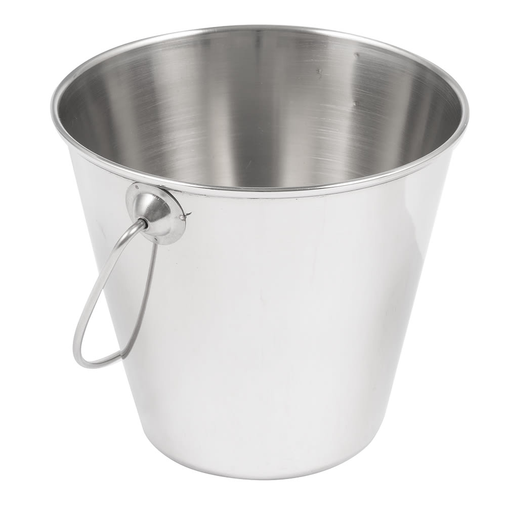American Metalcraft SSP43 32 oz Round Mini Serving Pail w/ Handle - 5