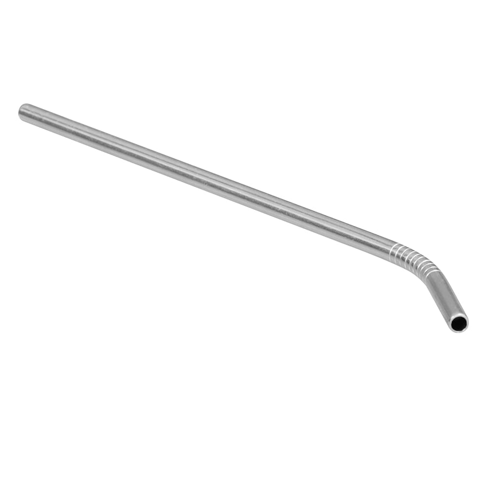 American Metalcraft STWS8 8 inch Stainless Steel Bended Straw, Silver | 12 per Pack