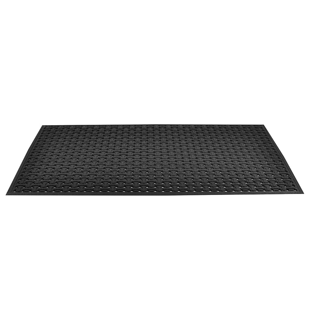 NoTrax T18U0035BL Superflow Reversible Grease Resistant Floor Mat, 3' x 5',  5/8 Thick, Black