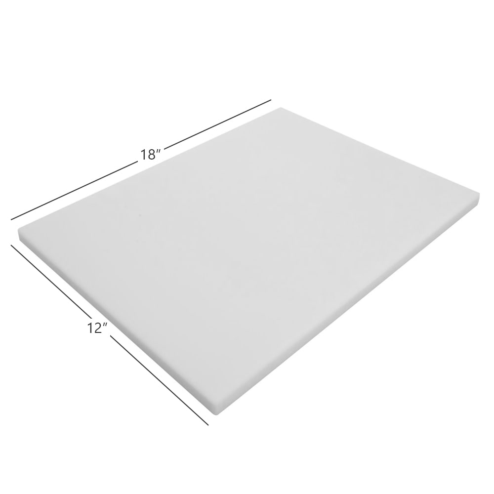 Notrax T46S4012WH Plasti-tuff White Plastic Cutting Board, 1 in x 12 in W x 18 in L, Rectangular