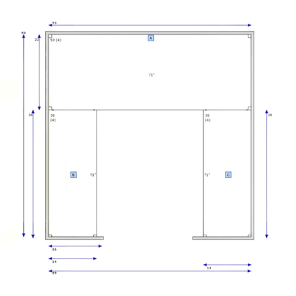 Fermod KAT6-6 6' x 6' Shelving Kit for Walk-In Coolers - (4) Levels,  Polymer/Aluminum