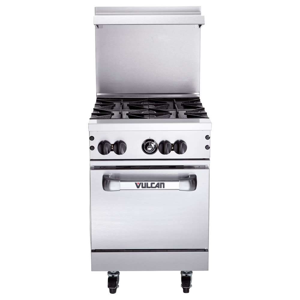 Vulcan EV24S-4FP240 Endurance 24 Stainless Steel Electric Range with Four  Hot Tops and Oven Base - 240V