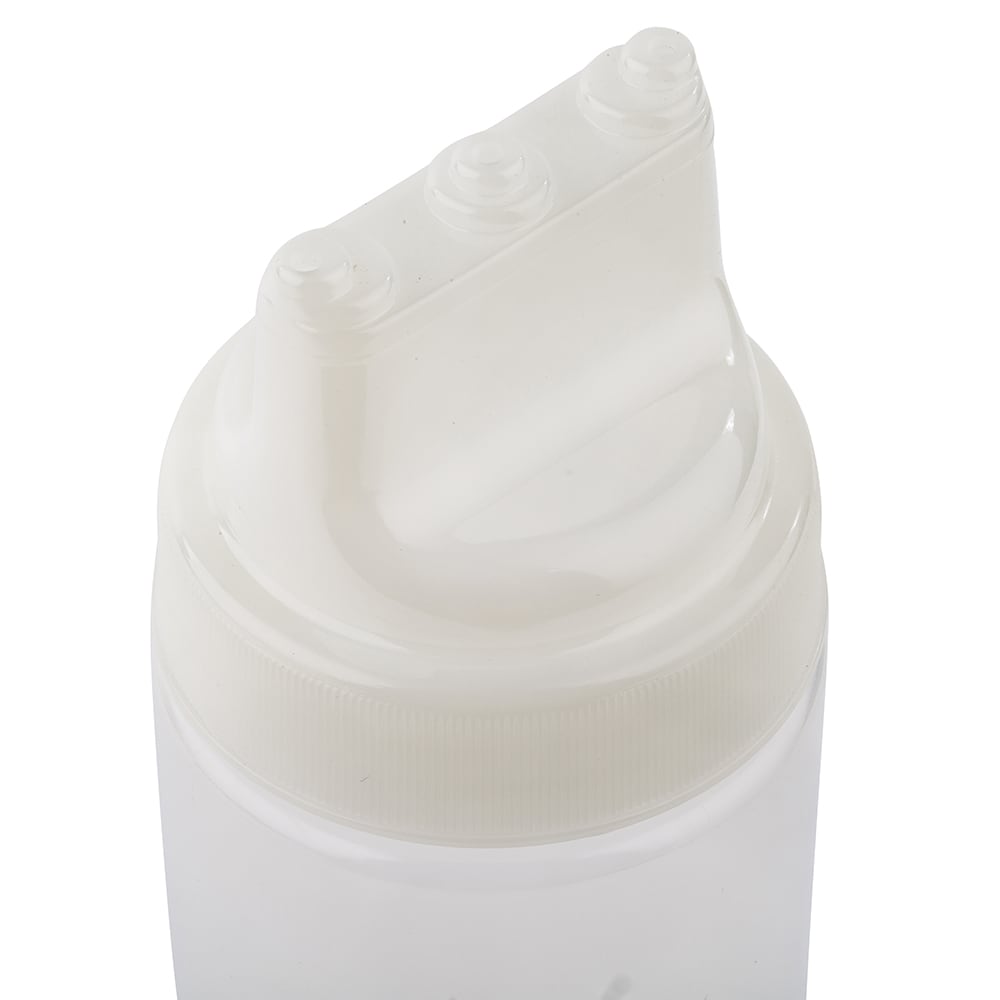 Tablecraft 11663C 16 oz. Clear Widemouth and Standard Cone Tip Squeeze  Bottle with 63 mm Opening 