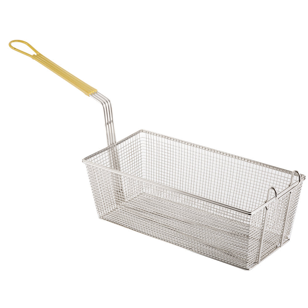 Prince Castle 77-P Fryer Basket w/ Coated Handle & Front Hook, 13 1/4 x 5  5/8 x 5 11/16