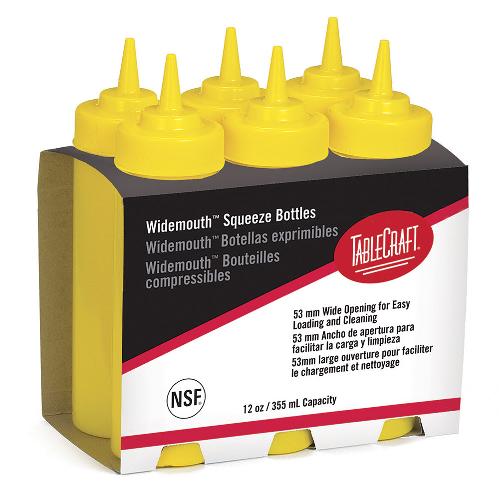 229-C11253M Cash And Carry Wide Mouth Squeeze Dispenser, 12-oz, Yellow
