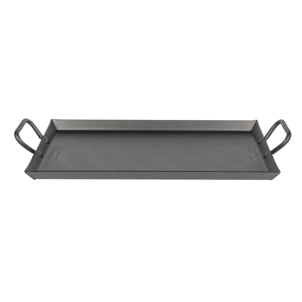 Lodge CRSGR18 Carbon Steel Griddle, Pre-Seasoned, 18-inch & SCRAPERPK  Durable Pan Scrapers, Red and Black, 2-Pack