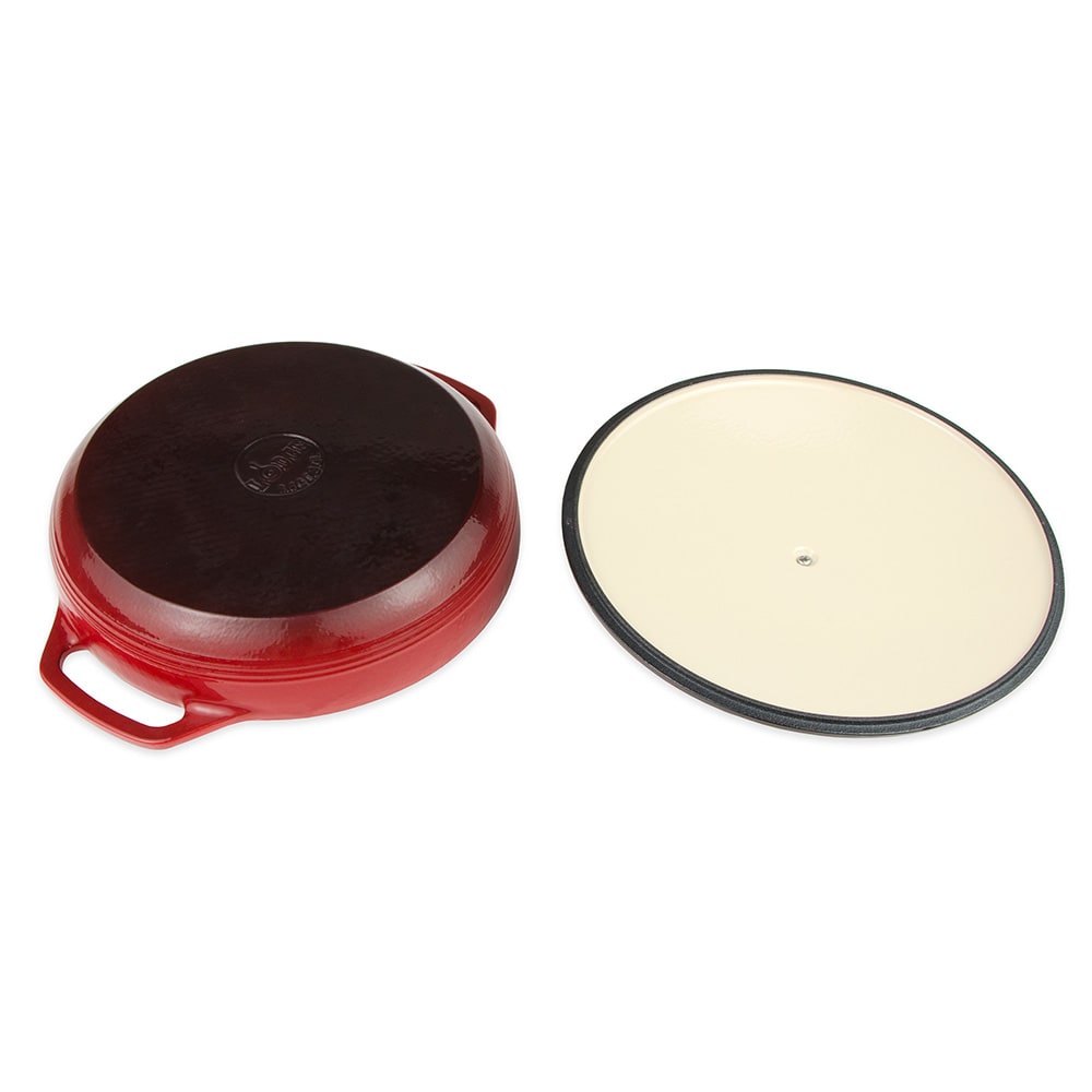 Lodge EC3CC43 3.6 Qt. Island Spice Red Enameled Cast Iron Casserole Dish  with Cover