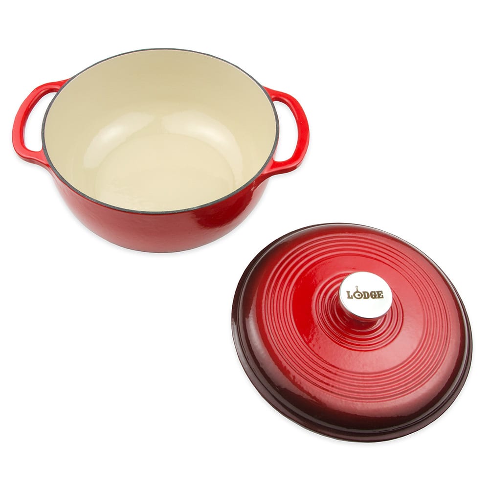 Lodge EC4D43 Enameled Cast Iron Cousances Dutch Oven With 4.6 Quart Island  And Spice Red Compass From Haimaikj2, $62.68