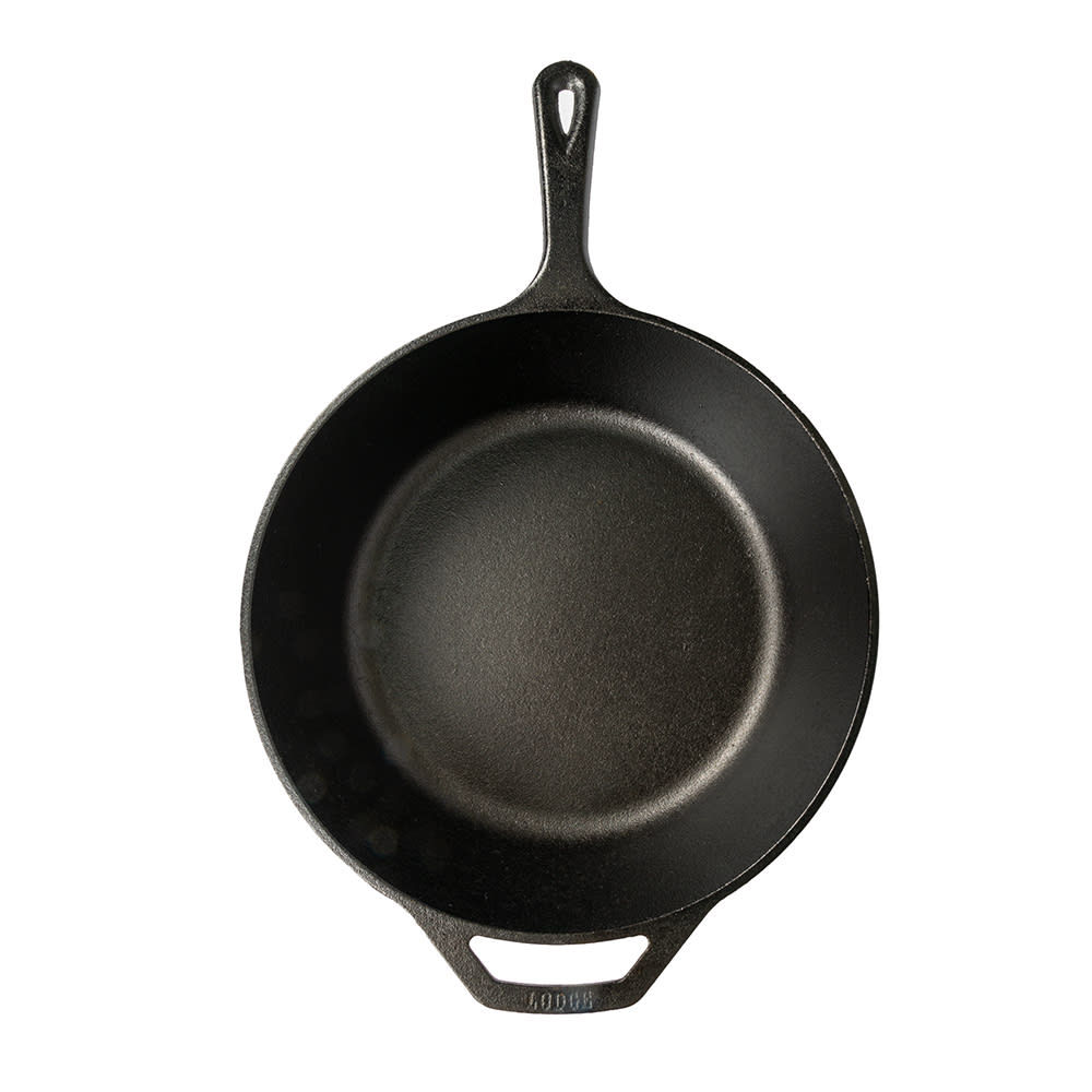 Lodge 12 in. Cast Iron Deep Skillet in Black with Lid L10CF3 - The