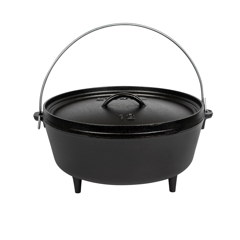 Lodge 12 in. Cast Iron Deep Skillet in Black with Lid L10CF3 - The
