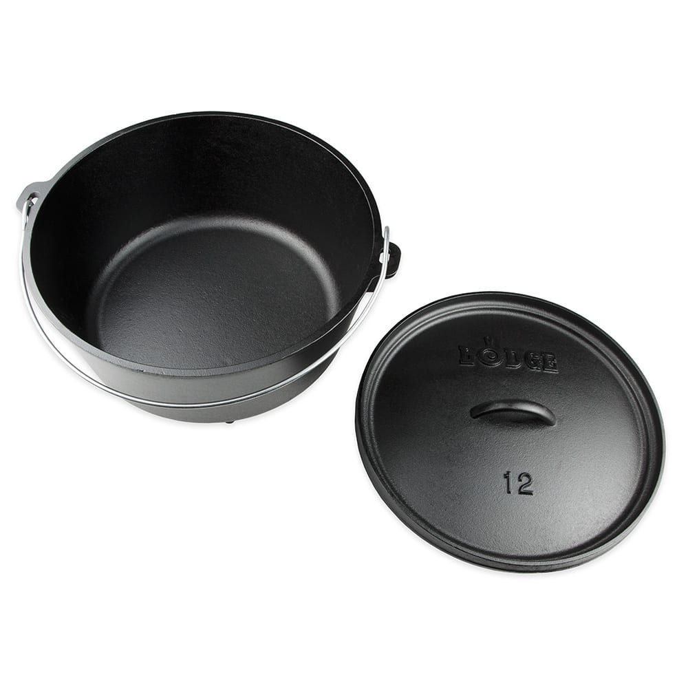 Lodge L12DCO3 Deep Cast-Iron Camp Dutch Oven with lid & Legs, 12, 8 Q –  Toolbox Supply