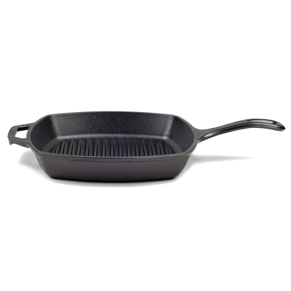 Lodge L8SGP3 10 1/2" x 10 1/2" Square Pre-Seasoned Cast Iron Grill Pan