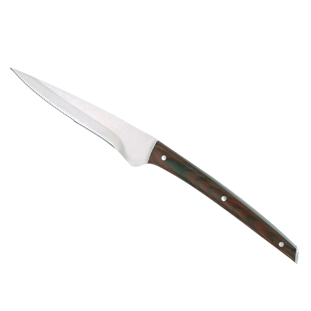 Walco 640527 5 Customizable Stainless Steel Steak Knife with Jumbo Wood  Handle - 12/Pack